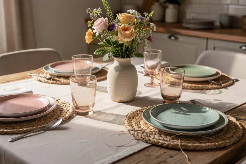 Les indispensables à associer à votre nappe enduite pour une table accueillante