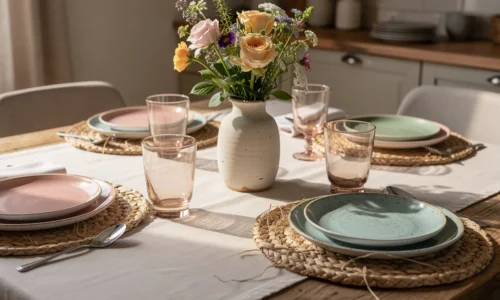 Les indispensables à associer à votre nappe enduite pour une table accueillante