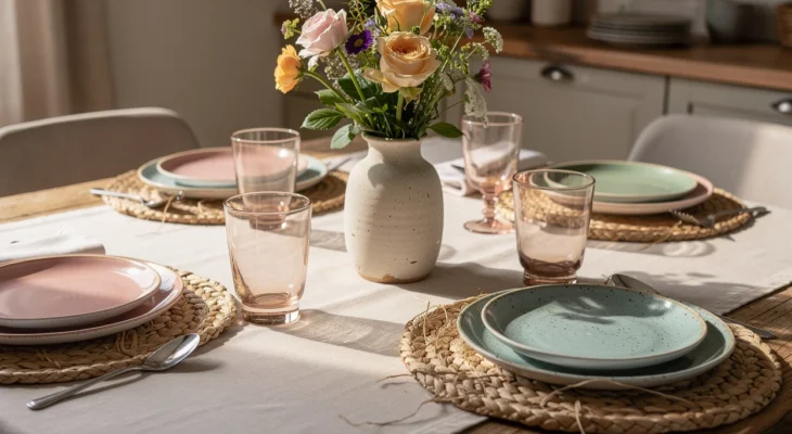 Les indispensables à associer à votre nappe enduite pour une table accueillante