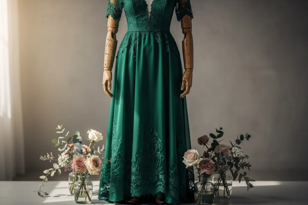 Comment choisir une robe de mariage vert émeraude : élégance et raffinement pour chaque occasion