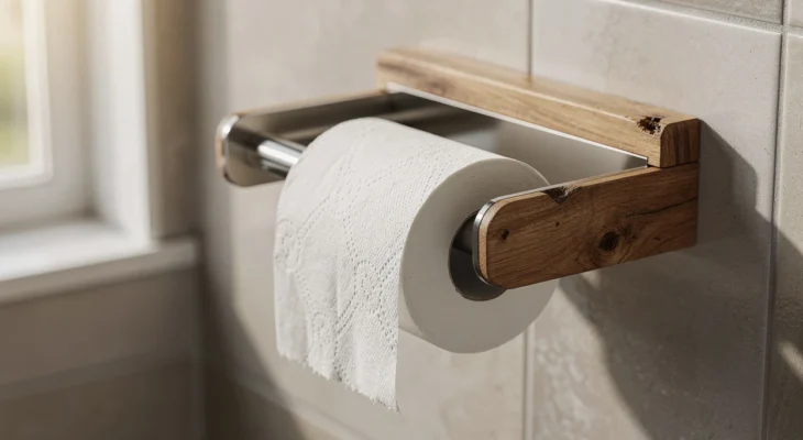 Mix bois et métal : le combo gagnant pour votre porte-rouleau