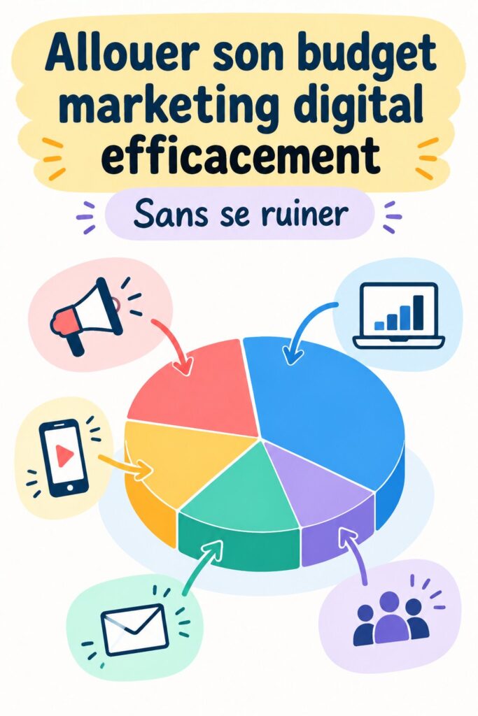 Graphique sur la répartition d'un budget marketing digital.